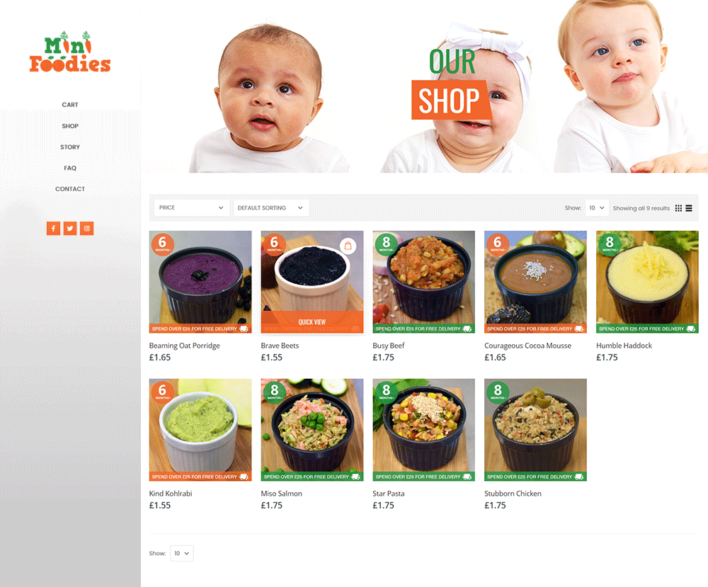 Mini Foodies Website